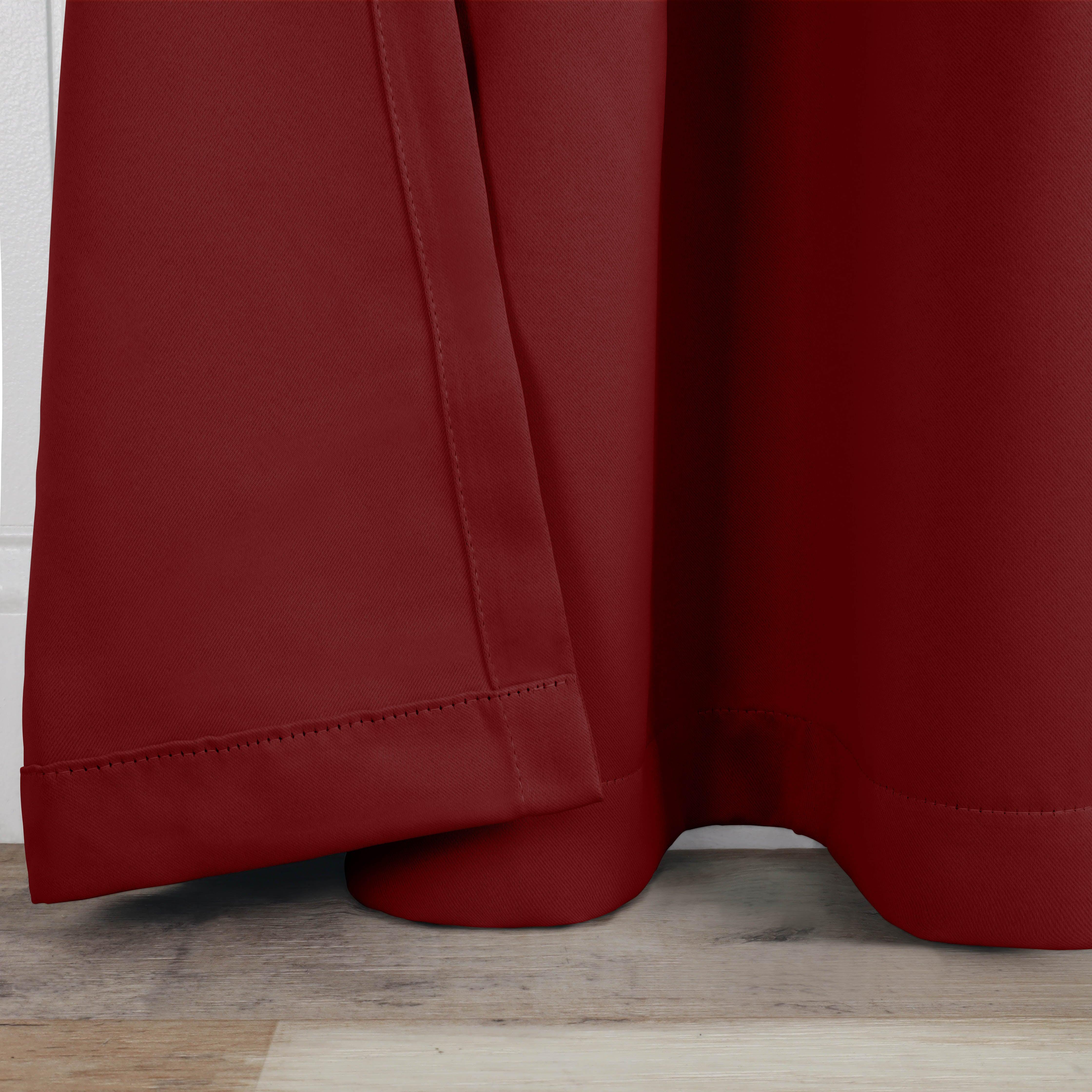 Solid Machine Washable Room Darkening Blackout Curtains, Set of 2