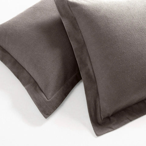 100% Cotton Flannel Solid Modern Fuzzy Duvet Cover Set
