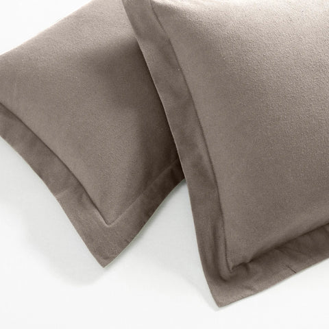 100% Cotton Flannel Solid Modern Fuzzy Duvet Cover Set