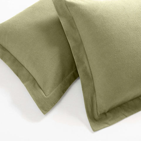 100% Cotton Flannel Solid Modern Fuzzy Duvet Cover Set