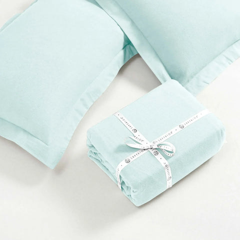 100% Cotton Flannel Solid Modern Fuzzy Duvet Cover Set