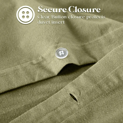 100% Cotton Flannel Solid Modern Fuzzy Duvet Cover Set