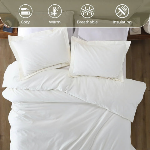 100% Cotton Flannel Solid Modern Fuzzy Duvet Cover Set