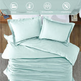 100% Cotton Flannel Solid Modern Fuzzy Duvet Cover Set