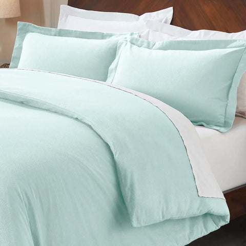 100% Cotton Flannel Solid Modern Fuzzy Duvet Cover Set