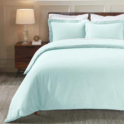 100% Cotton Flannel Solid Modern Fuzzy Duvet Cover Set