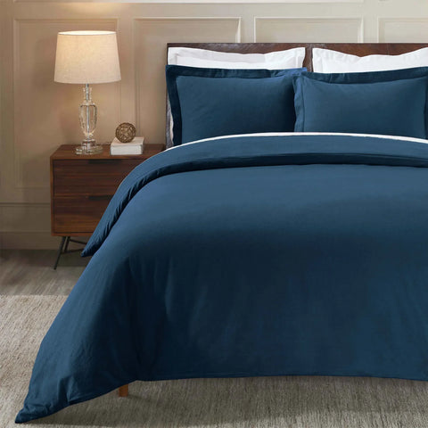 100% Cotton Flannel Solid Modern Fuzzy Duvet Cover Set