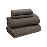 100% Cotton Flannel Sheets Set -  Solid Deep Pocket Bed Sheet Set