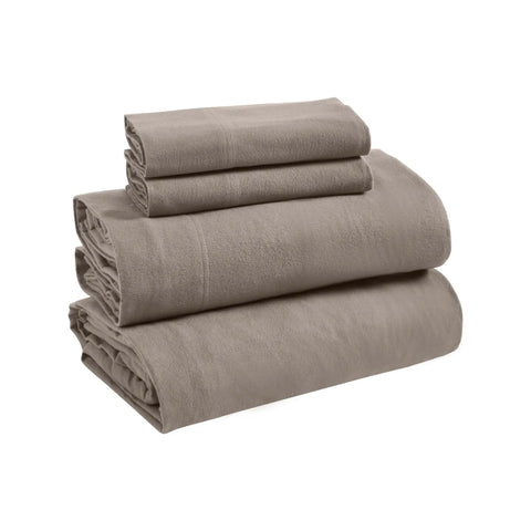 100% Cotton Flannel Sheets Set -  Solid Deep Pocket Bed Sheet Set