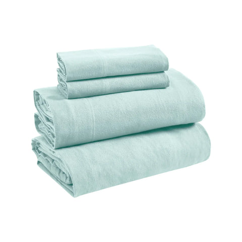 100% Cotton Flannel Sheets Set -  Solid Deep Pocket Bed Sheet Set