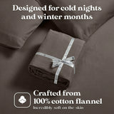 100% Cotton Flannel Sheets Set -  Solid Deep Pocket Bed Sheet Set