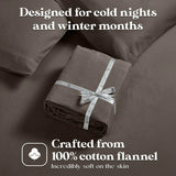 100% Cotton Flannel Sheets Set -  Solid Deep Pocket Bed Sheet Set