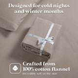 100% Cotton Flannel Sheets Set -  Solid Deep Pocket Bed Sheet Set