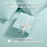 100% Cotton Flannel Sheets Set -  Solid Deep Pocket Bed Sheet Set