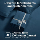 100% Cotton Flannel Sheets Set -  Solid Deep Pocket Bed Sheet Set