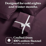 100% Cotton Flannel Sheets Set -  Solid Deep Pocket Bed Sheet Set