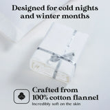 100% Cotton Flannel Sheets Set -  Solid Deep Pocket Bed Sheet Set