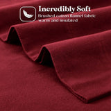 100% Cotton Flannel Sheets Set -  Solid Deep Pocket Bed Sheet Set