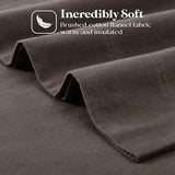 100% Cotton Flannel Sheets Set -  Solid Deep Pocket Bed Sheet Set