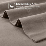 100% Cotton Flannel Sheets Set -  Solid Deep Pocket Bed Sheet Set