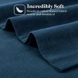 100% Cotton Flannel Sheets Set -  Solid Deep Pocket Bed Sheet Set