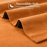 100% Cotton Flannel Sheets Set -  Solid Deep Pocket Bed Sheet Set