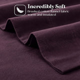 100% Cotton Flannel Sheets Set -  Solid Deep Pocket Bed Sheet Set