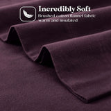 100% Cotton Flannel Sheets Set -  Solid Deep Pocket Bed Sheet Set