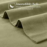 100% Cotton Flannel Sheets Set -  Solid Deep Pocket Bed Sheet Set