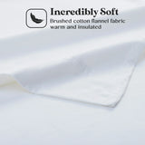 100% Cotton Flannel Sheets Set -  Solid Deep Pocket Bed Sheet Set