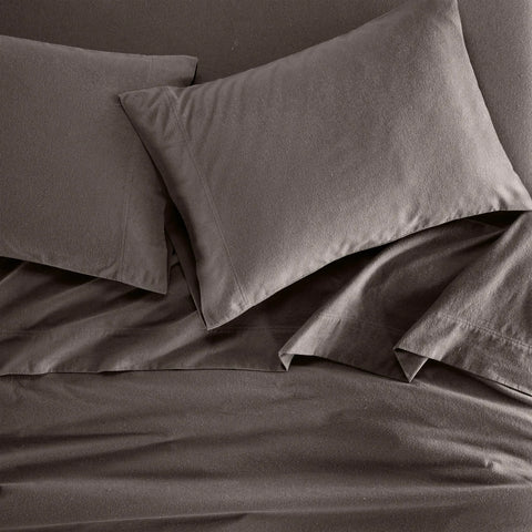 100% Cotton Flannel Sheets Set -  Solid Deep Pocket Bed Sheet Set