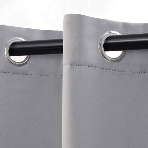 Modern Blackout Window Curtains Solid Room Darkening Set of 2