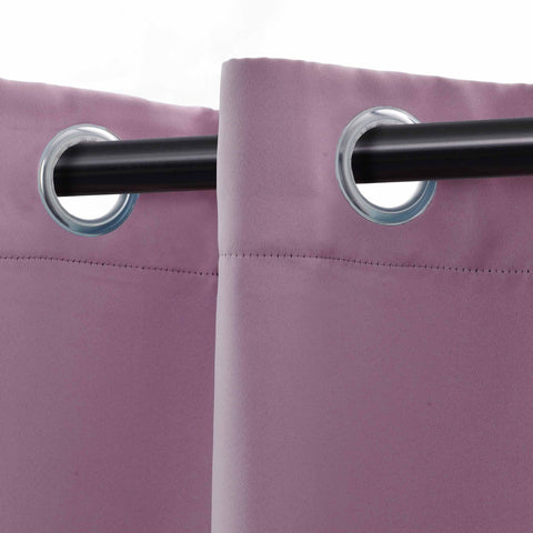 Modern Blackout Window Curtains Solid Room Darkening Set of 2