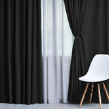 Solid Machine Washable Room Darkening Blackout Curtains, Set of 2