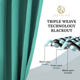 Solid Room Darkening Rod Pocket Blackout Curtain Panels, Set of 2