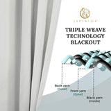 Solid Room Darkening Rod Pocket Blackout Curtain Panels, Set of 2