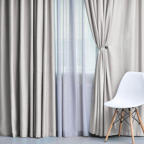 Blackout Window Curtains Solid Room Darkening Washable Set of 2
