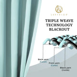 Solid Room Darkening Rod Pocket Blackout Curtain Panels, Set of 2