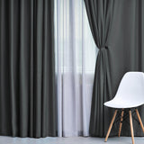 Solid Machine Washable Room Darkening Blackout Curtains, Set of 2