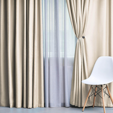 Blackout Window Curtains Solid Room Darkening Washable Set of 2