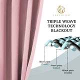 Solid Room Darkening Rod Pocket Blackout Curtain Panels, Set of 2