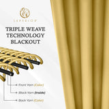 Solid Room Darkening Rod Pocket Blackout Curtain Panels, Set of 2