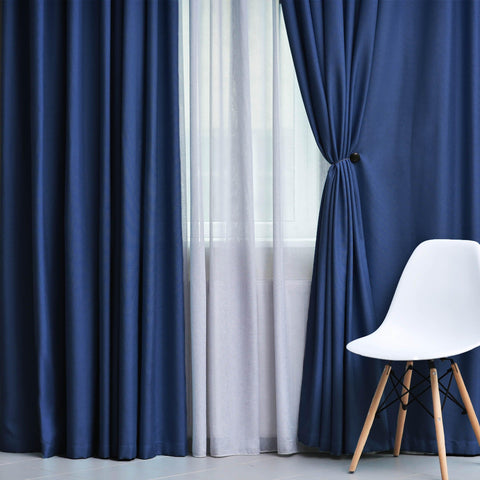 Blackout Window Curtains Solid Room Darkening Washable Set of 2