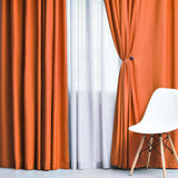 Solid Machine Washable Room Darkening Blackout Curtains, Set of 2