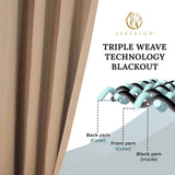 Solid Room Darkening Rod Pocket Blackout Curtain Panels, Set of 2