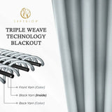 Solid Room Darkening Rod Pocket Blackout Curtain Panels, Set of 2