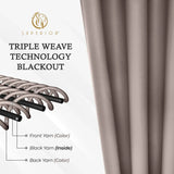 Solid Room Darkening Rod Pocket Blackout Curtain Panels, Set of 2