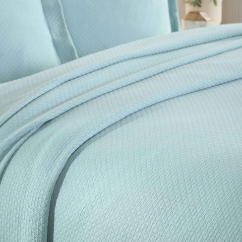 Lightweight Cotton Bedspread Sets 3-Piece Diamond Jacquard Matelassé
