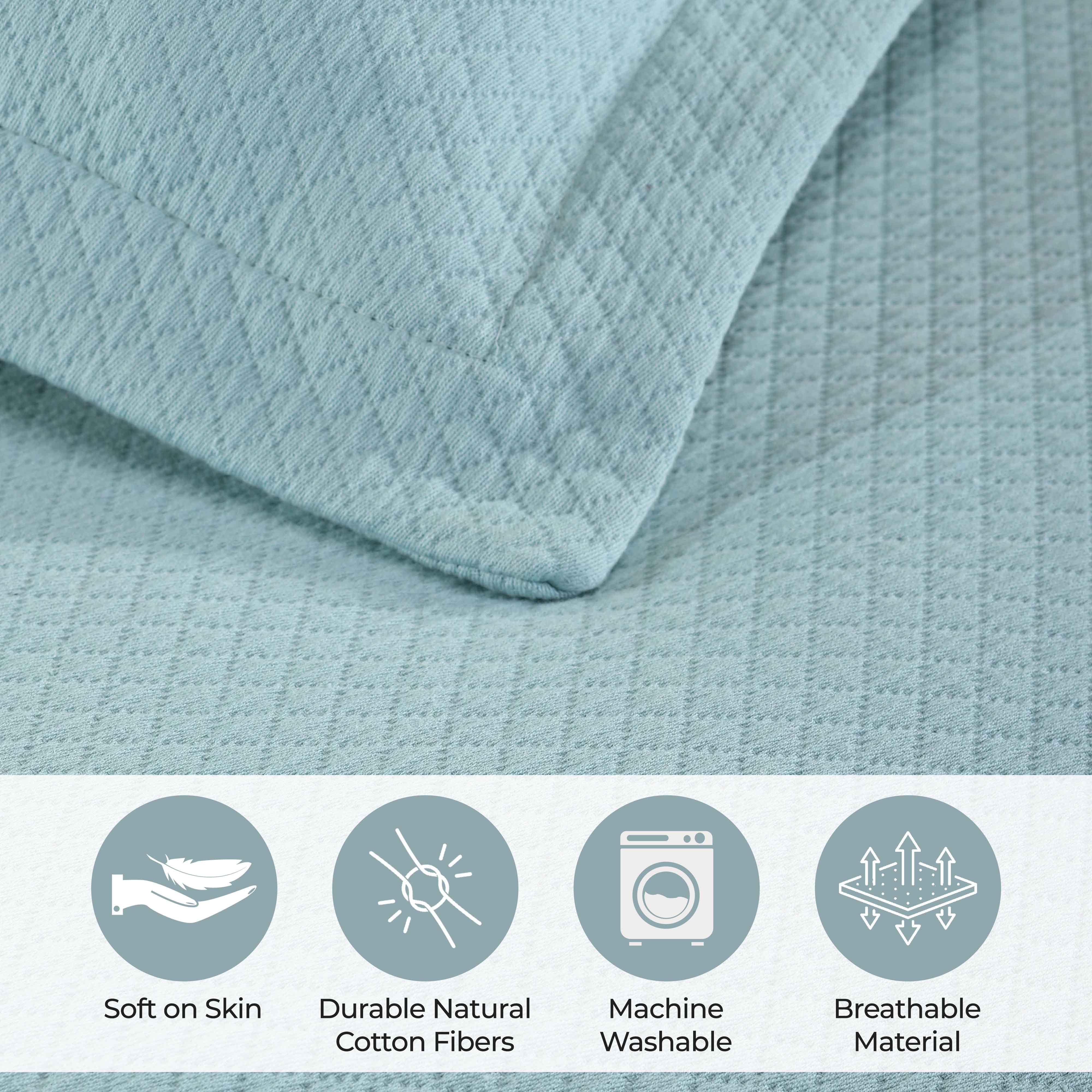 Solitaire Jacquard Matelassé Cotton Diamond Solitaire Bedspread Set