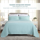 Lightweight Cotton Bedspread Sets 3-Piece Diamond Jacquard Matelassé